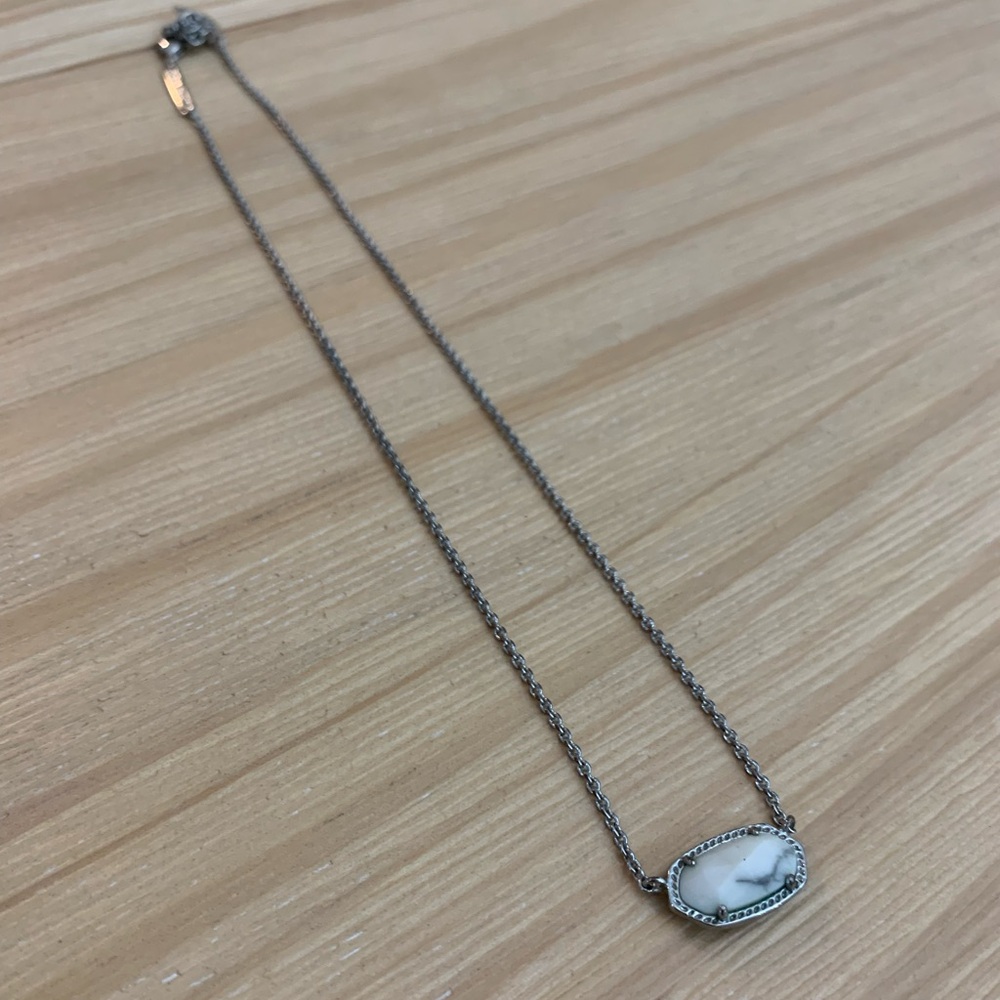 Silver Marble Kendra Scott Elisa Pendant Necklace